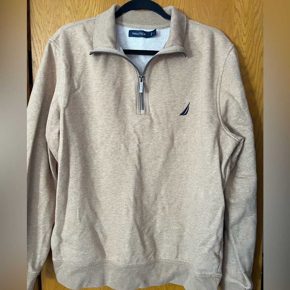 Nautica half zip, size large (Men’s), color-tan